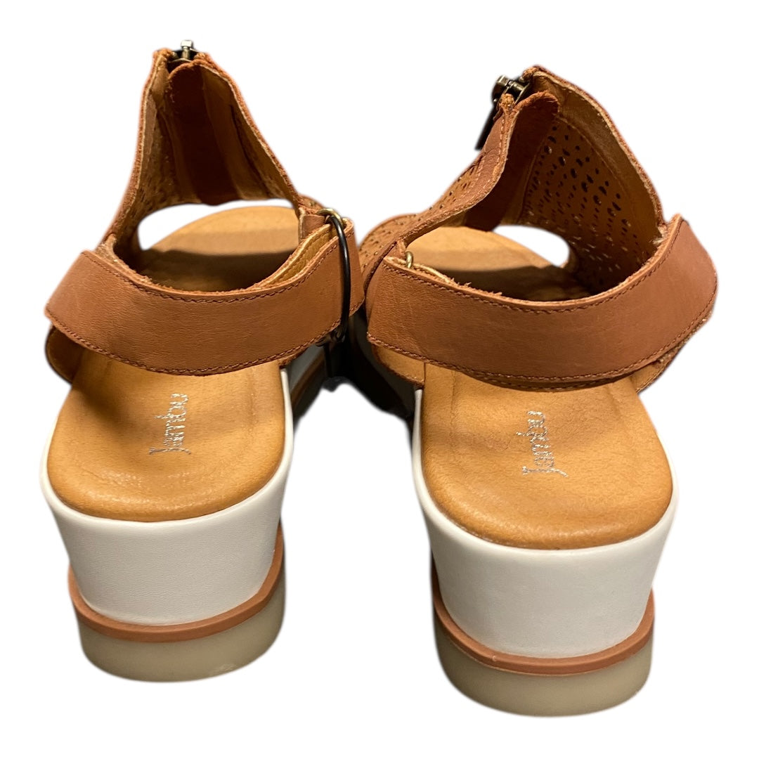 Sandals Heels Block By Jambu In Brown, Size:7.5