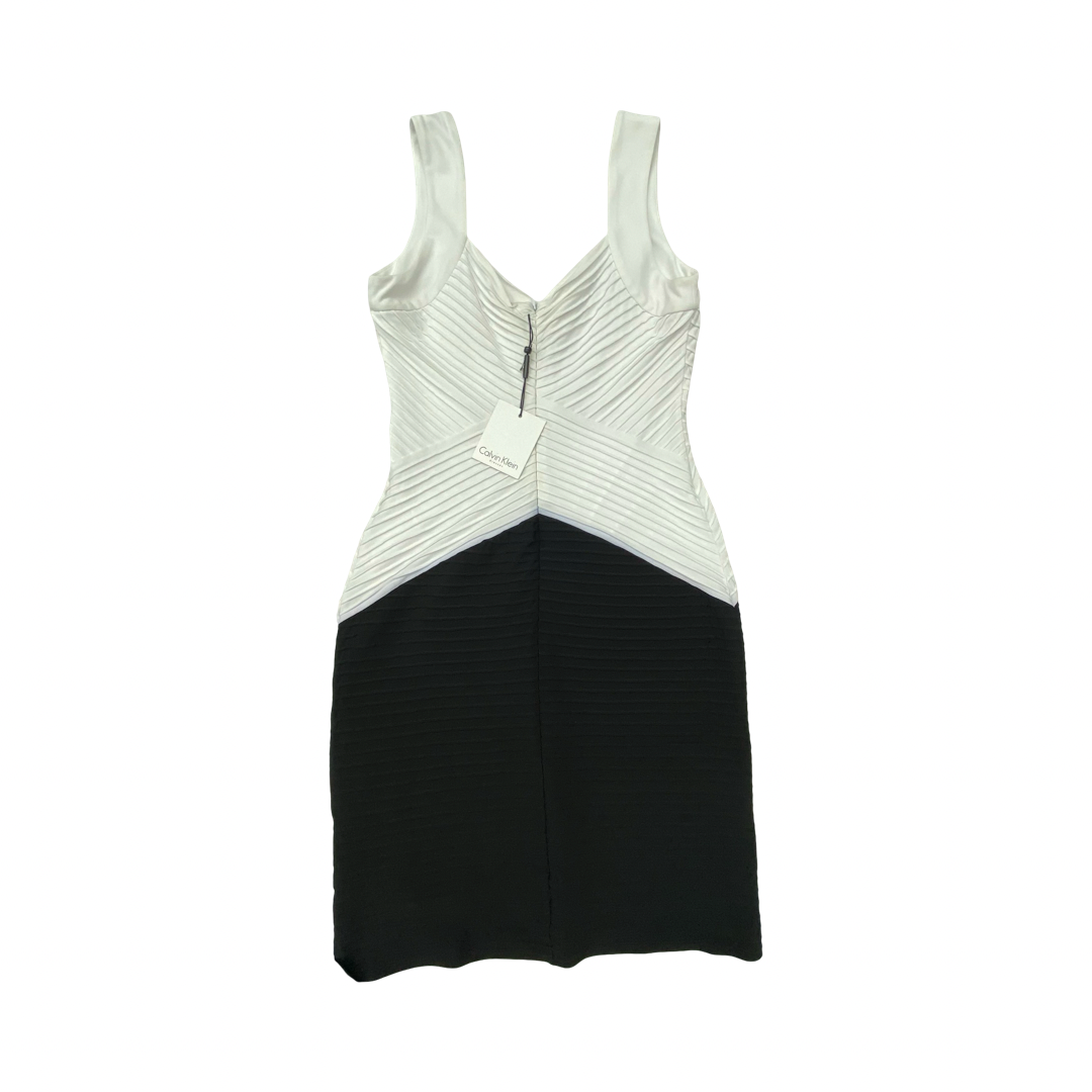 Dress Party Midi By Calvin Klein In Black & White, Size:M