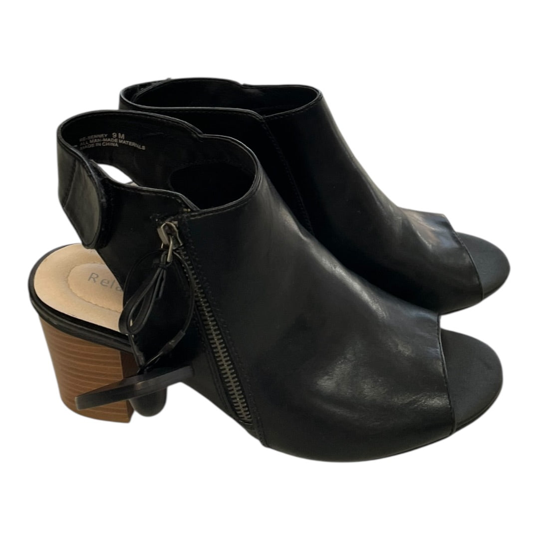 Sandals Heels Block By Relativity In Black, Size:9