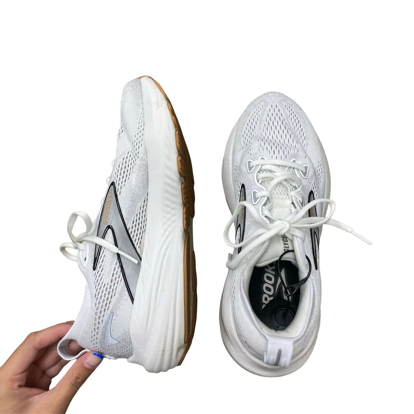 Shoes Athletic By Brooks In Grey & White, Size:9