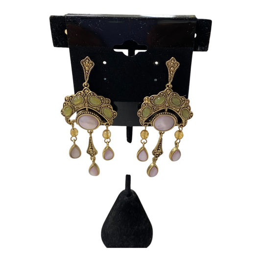 EARRINGS STATEMENT by MONET In GOLD & PINK