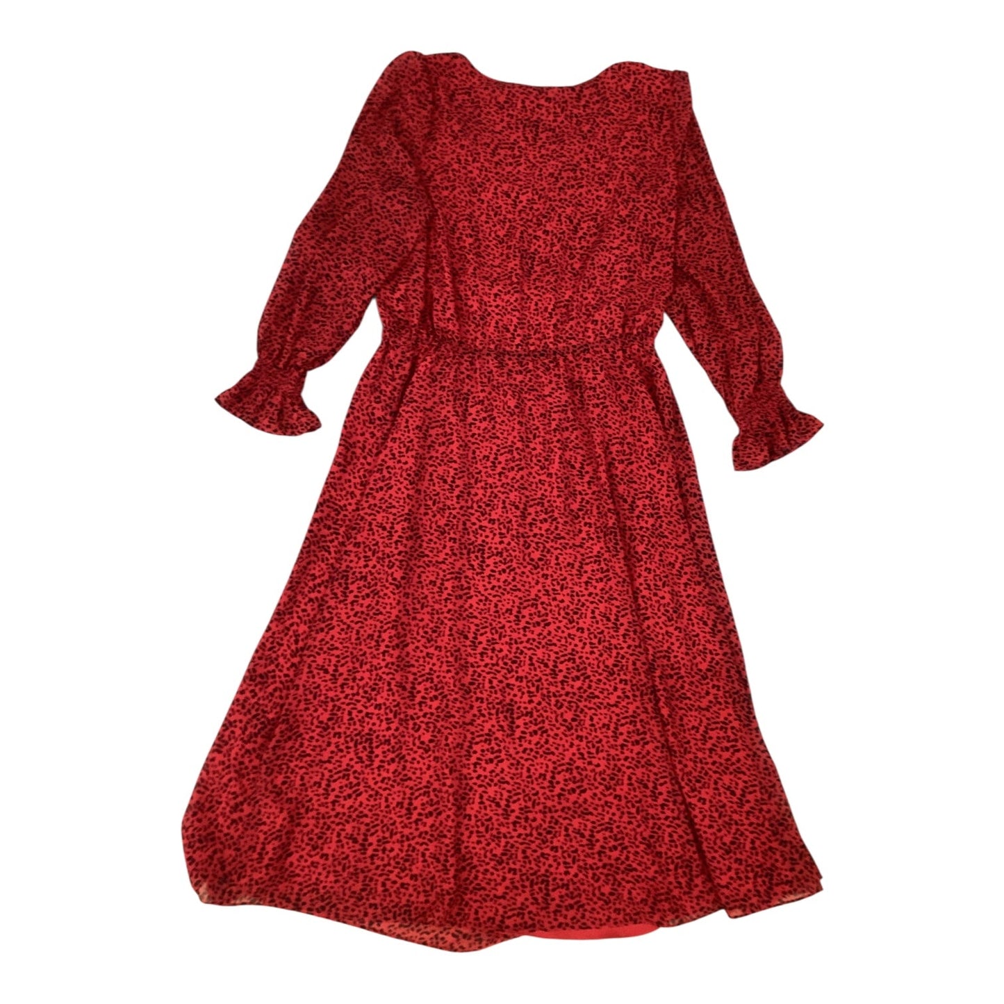 Dress Casual Maxi By Talbots In Black & Red, Size:L