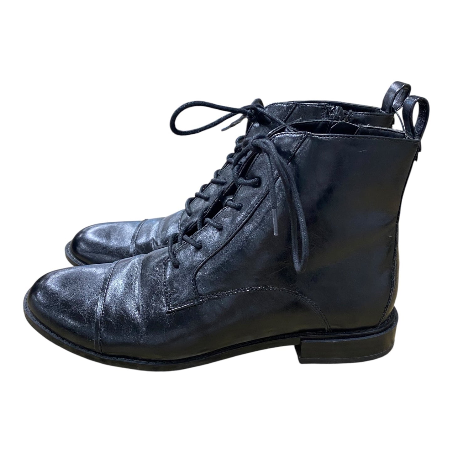 Boots Ankle Flats By Calvin Klein In Black, Size:7.5