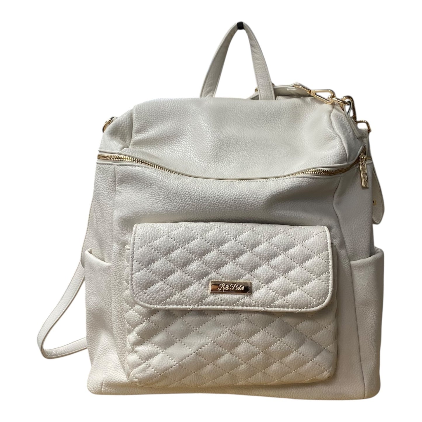 Diaper Bag Leather By Cmc In Ivory, Size:Large