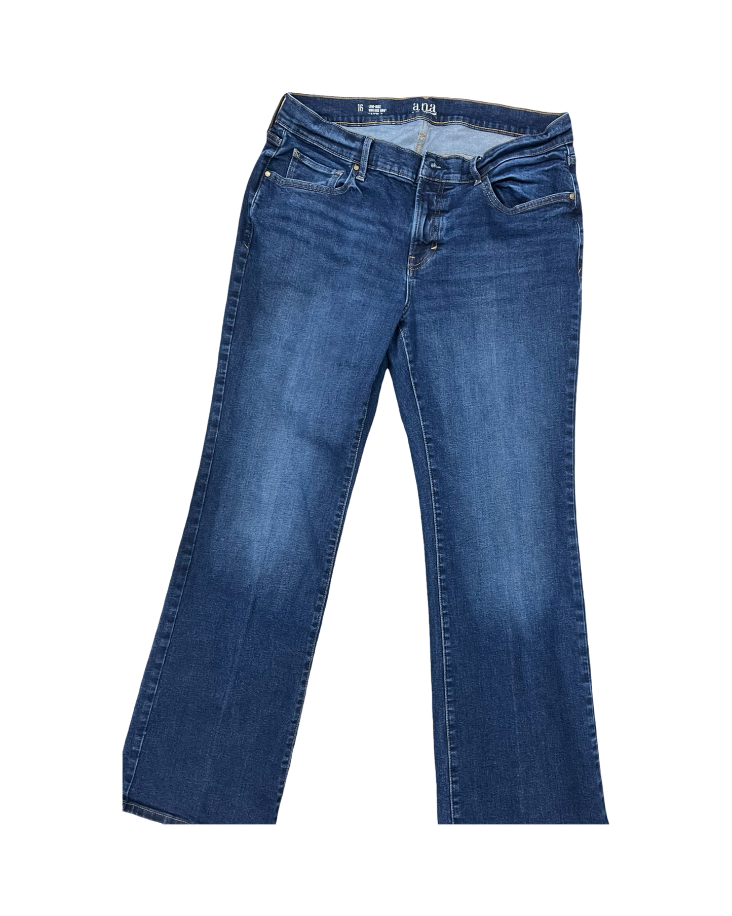 Jeans Boot Cut By Ana In Blue Denim, Size:16