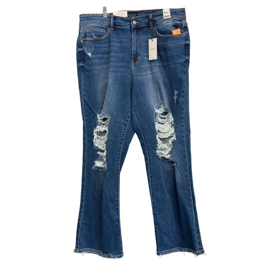 Jeans Straight By Judy Blue In Blue Denim, Size:18