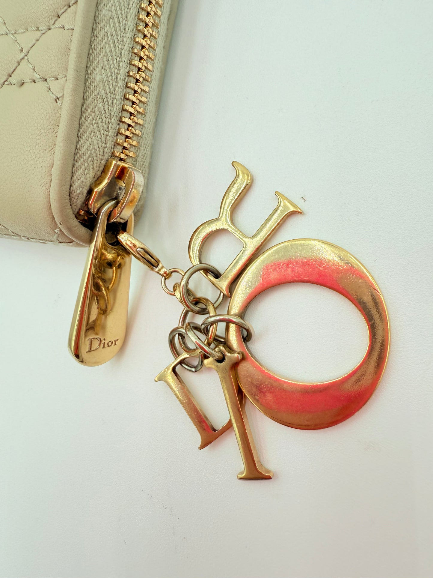 Wallet Luxury Designer By Dior In Taupe, Size:Large