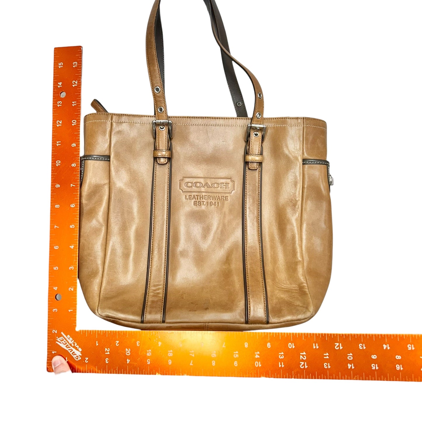 Tote Designer By Coach, Size: Medium