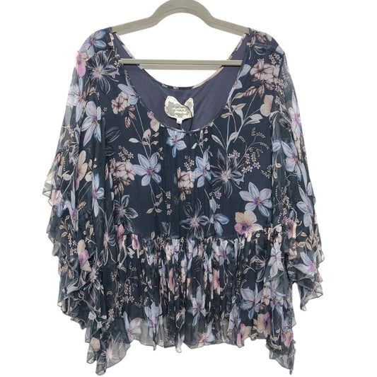 Blouse 3/4 Sleeve By Johnny Was In Floral Print, Size:L