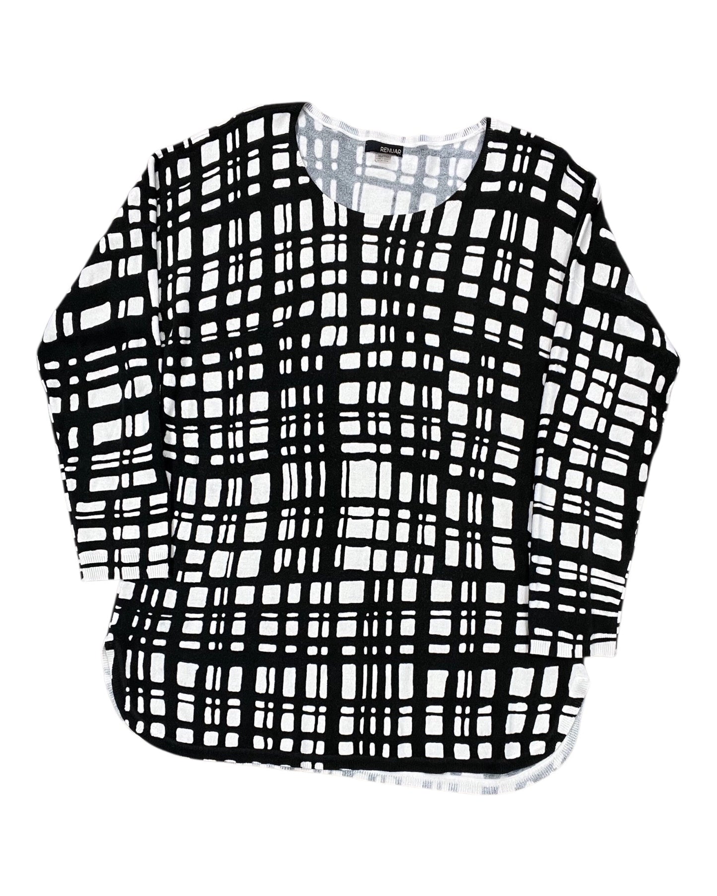 Sweater By Clothes Mentor In Black & Cream, Size:Xl
