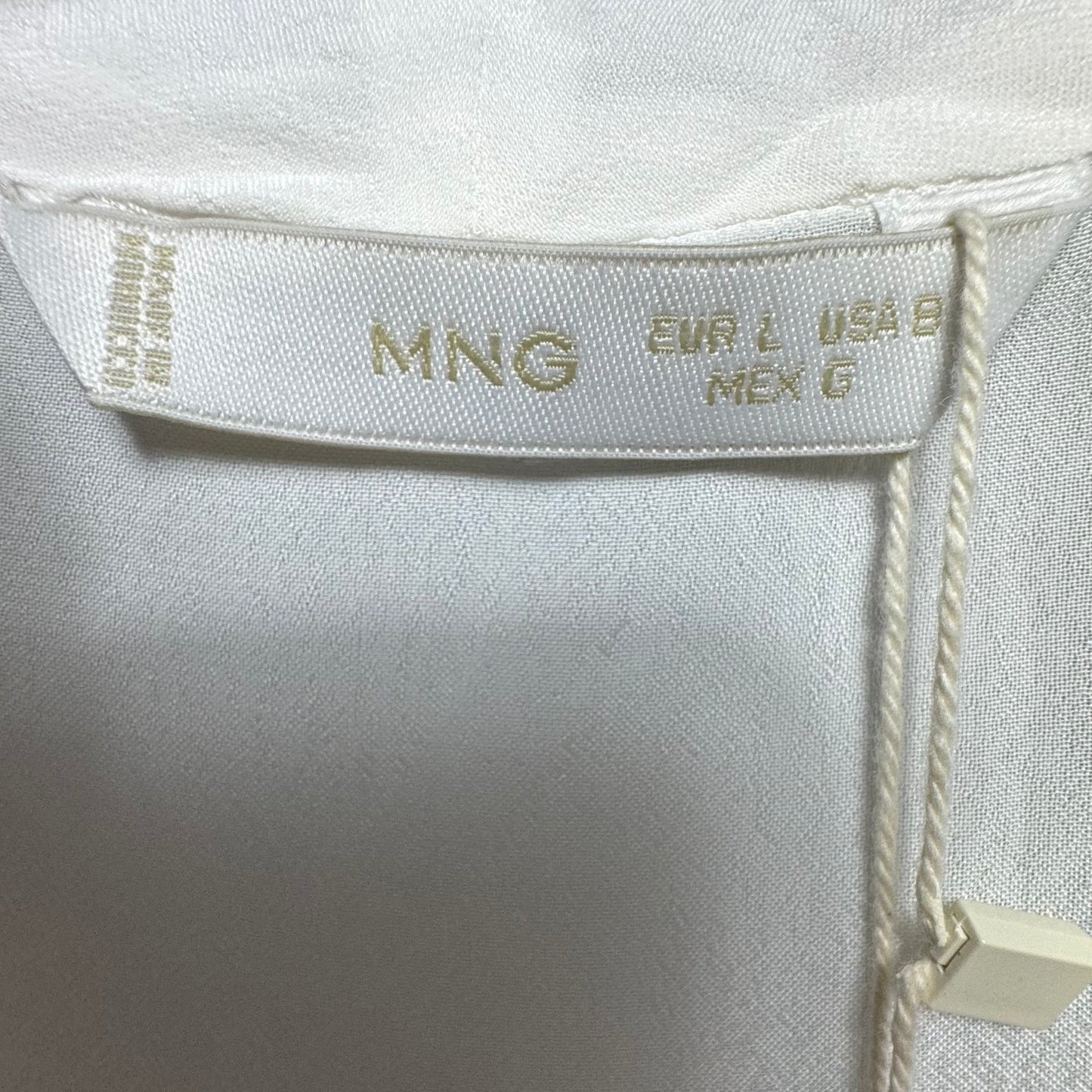 Top Long Sleeve By Mng In White, Size: 8