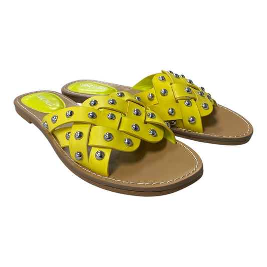 SANDALS FLATS by NINE WEST In YELLOW, Size: 9.5