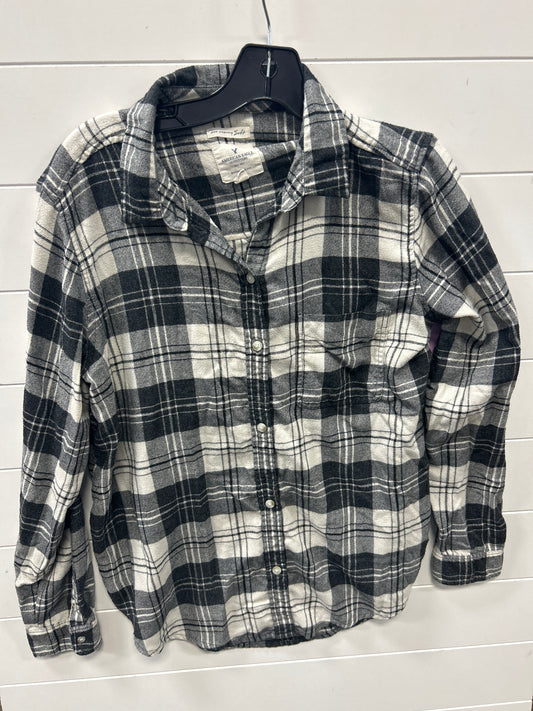 Blouse Ls By American Eagle In Black & White, Size:L