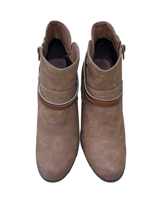 Boots Ankle Heels By Madden Girl In Brown, Size:8.5