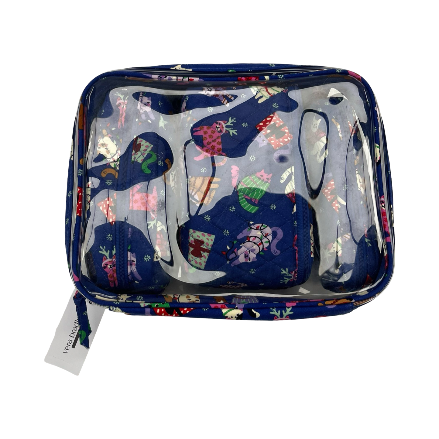 Makeup Bag By Vera Bradley In Blue, Size:Large