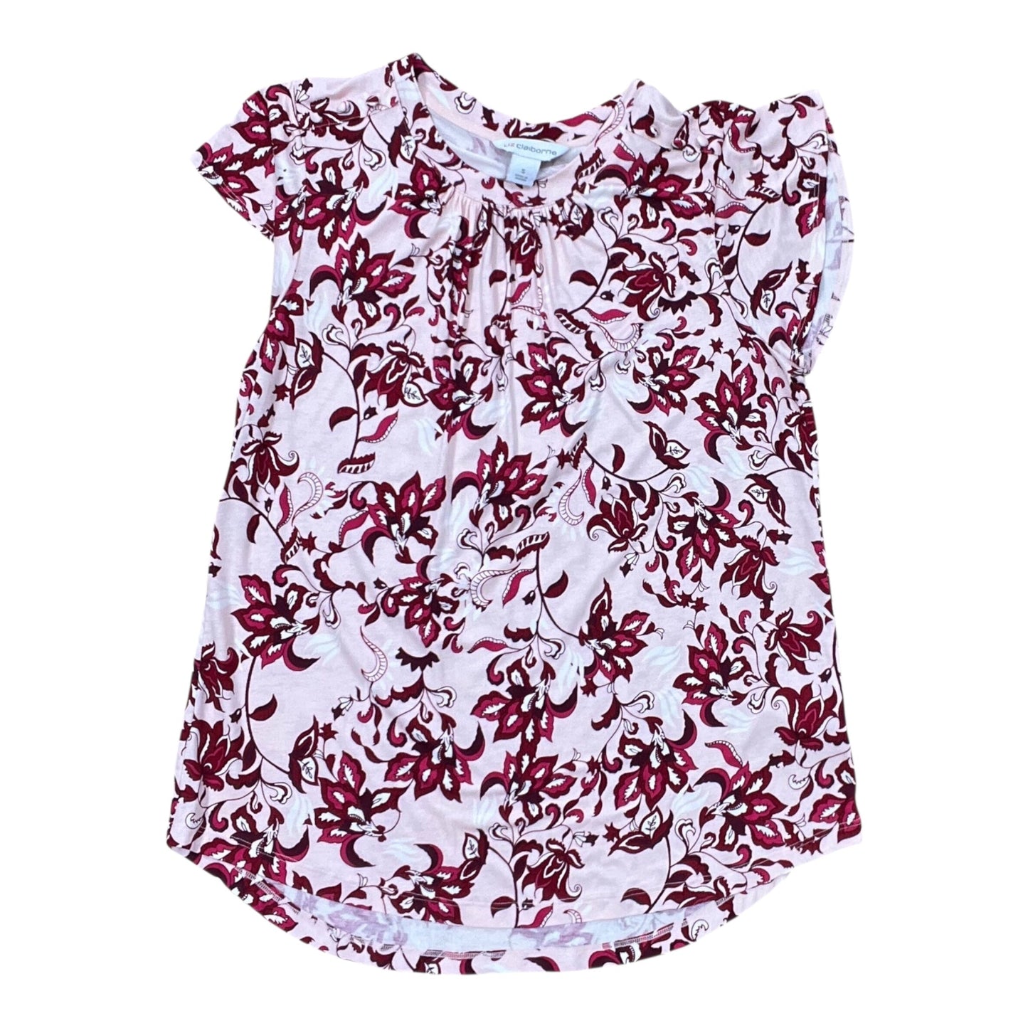 Top Ss By Liz Claiborne In Pink & White, Size:S