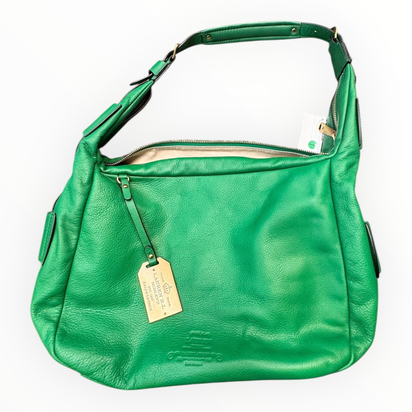Handbag Leather By Ralph Lauren In Green, Size:Large