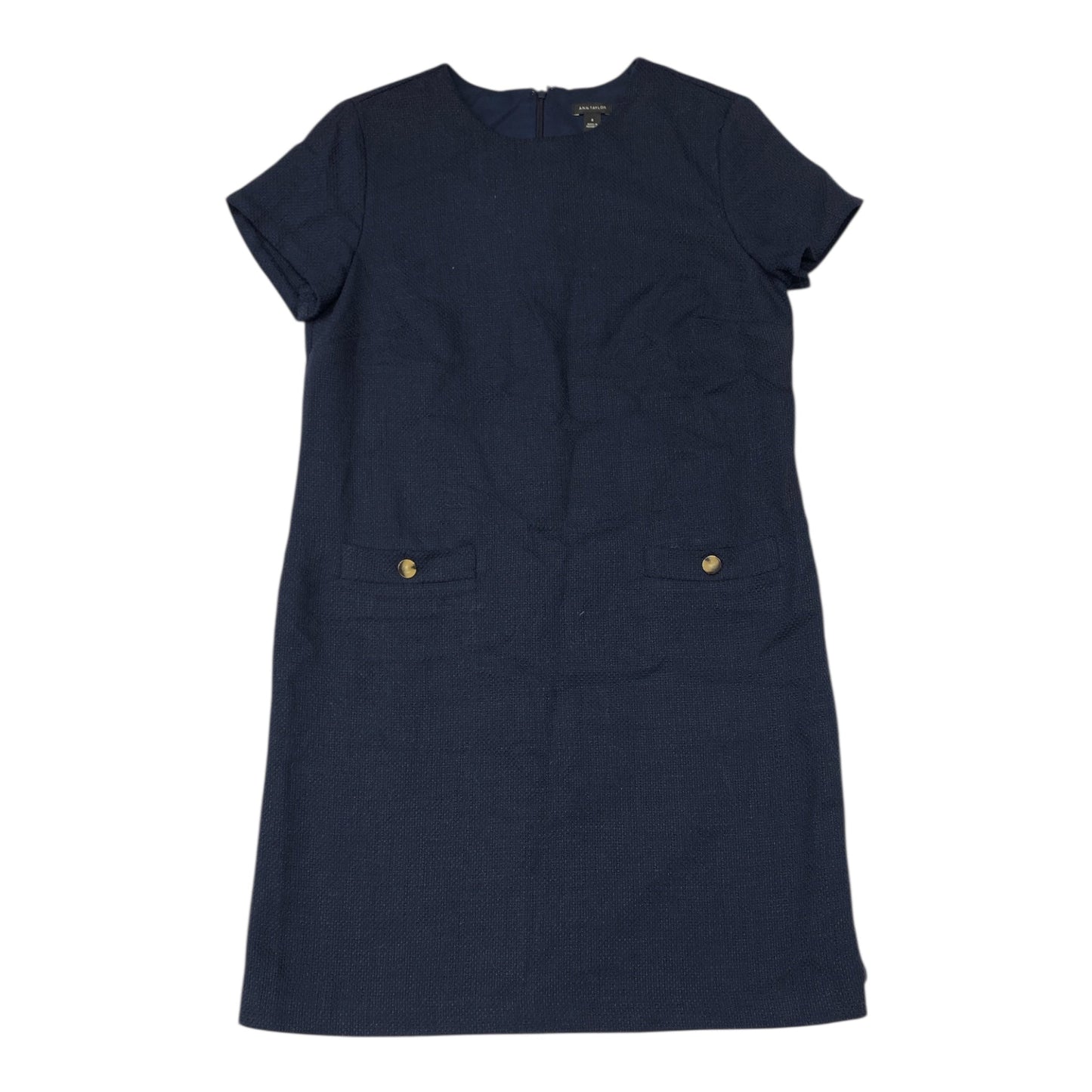 Dress Casual Midi By Ann Taylor In Navy, Size:8