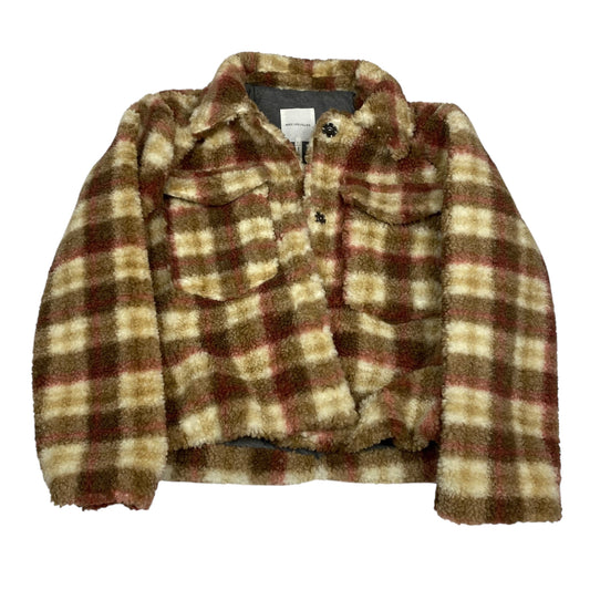 Jacket Faux Fur & Sherpa By Avec Les Filles In Red & Tan, Size:L