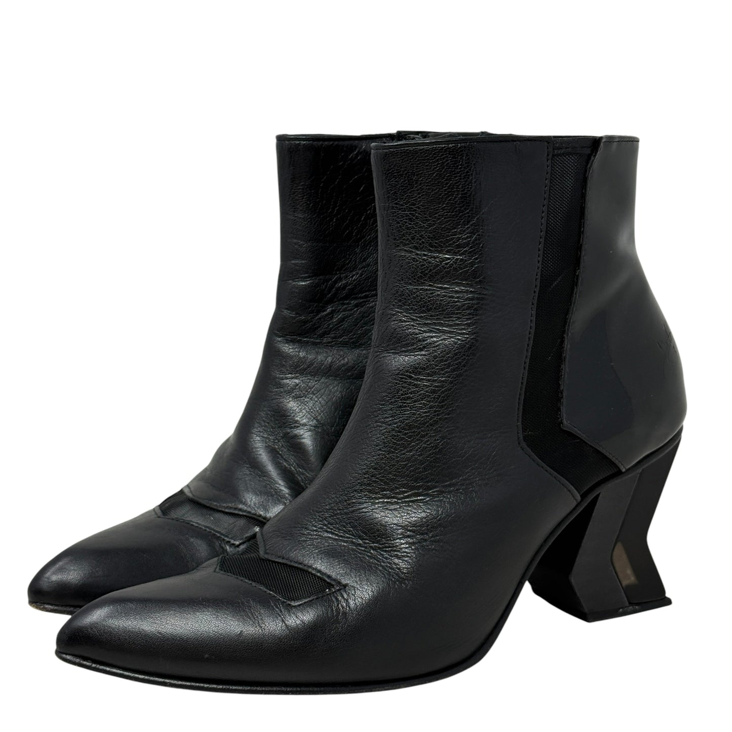 Slash Angular Ankle Boots By John Fluvog In Black, Size: 8