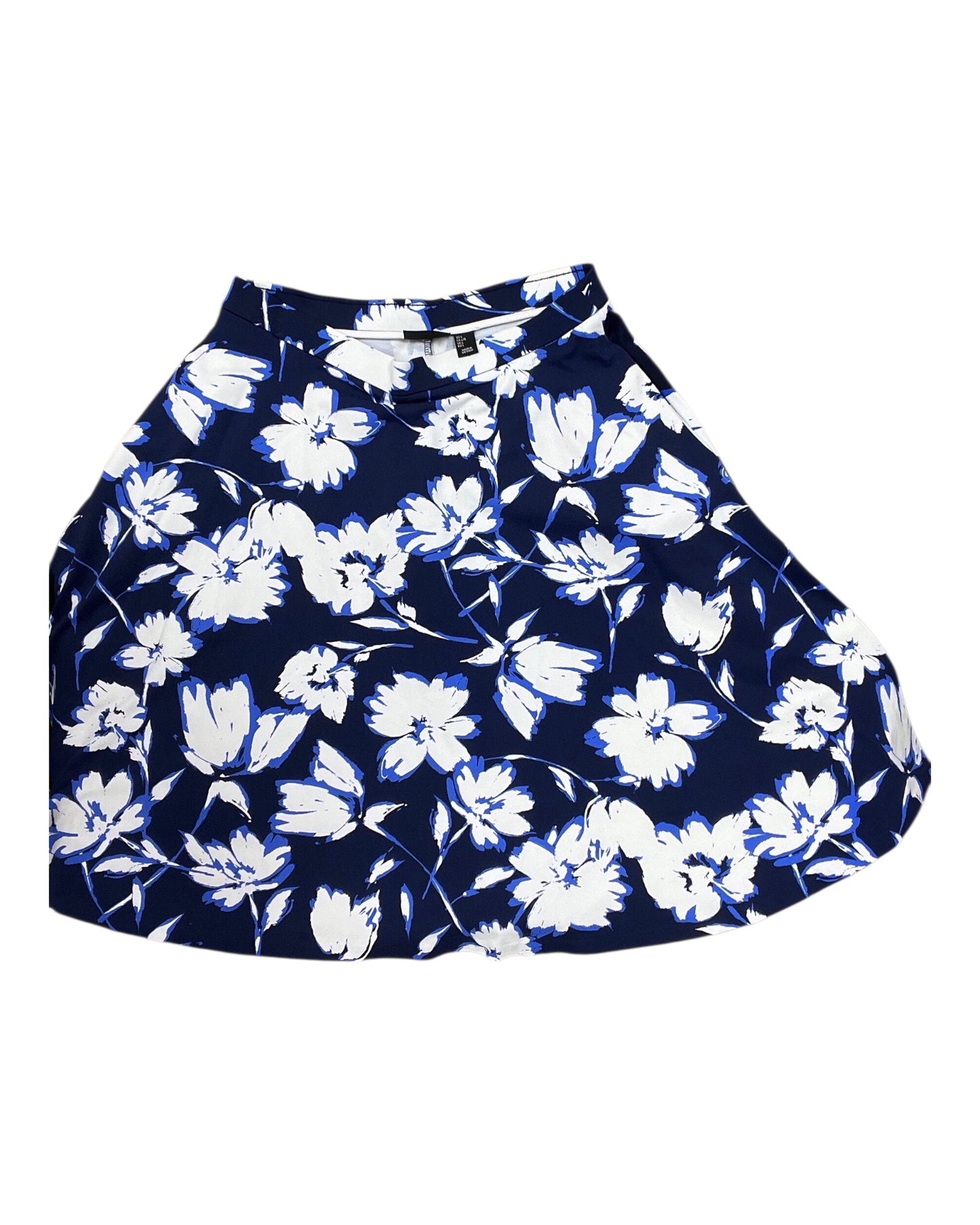 Skirt Maxi By Adrienne Vittadini In Blue & White, Size:L