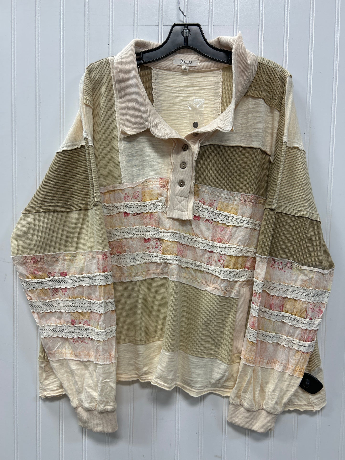 Blouse Ls By Oli & Hali In Cream, Size:L