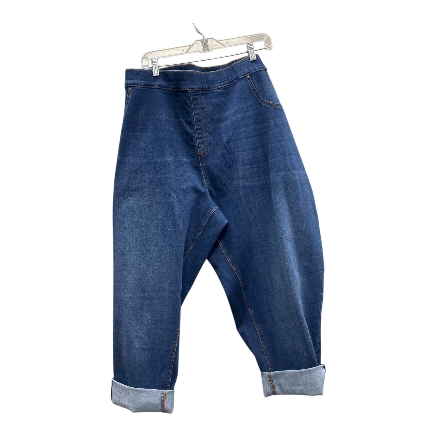 Jeans Cropped By Terra & Sky In Blue, Size:28