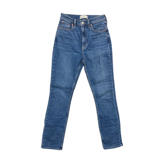Jeans Straight By Abercrombie And Fitch In Blue Denim, Size:0