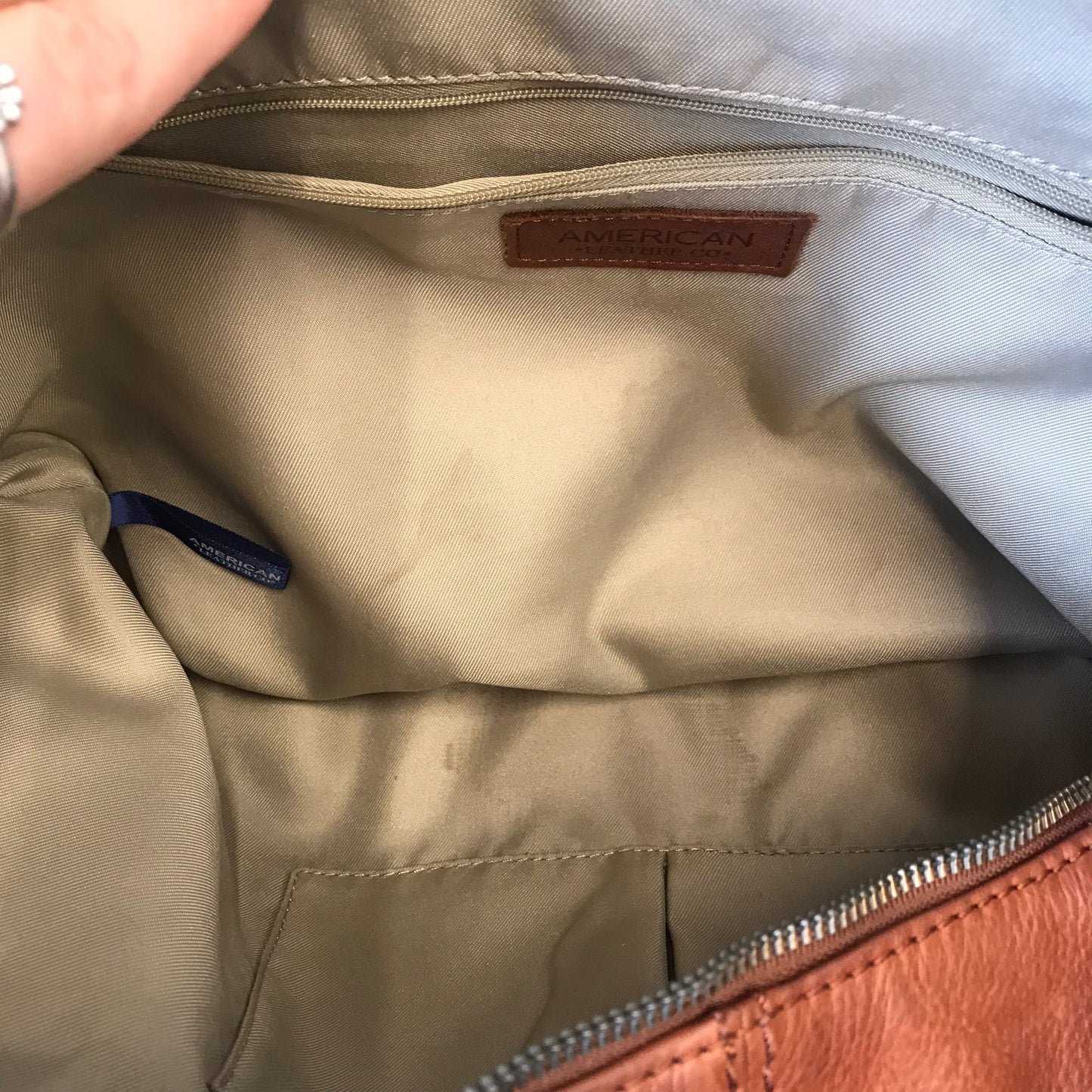 Handbag Leather By American Leather In Brown, Size:Large