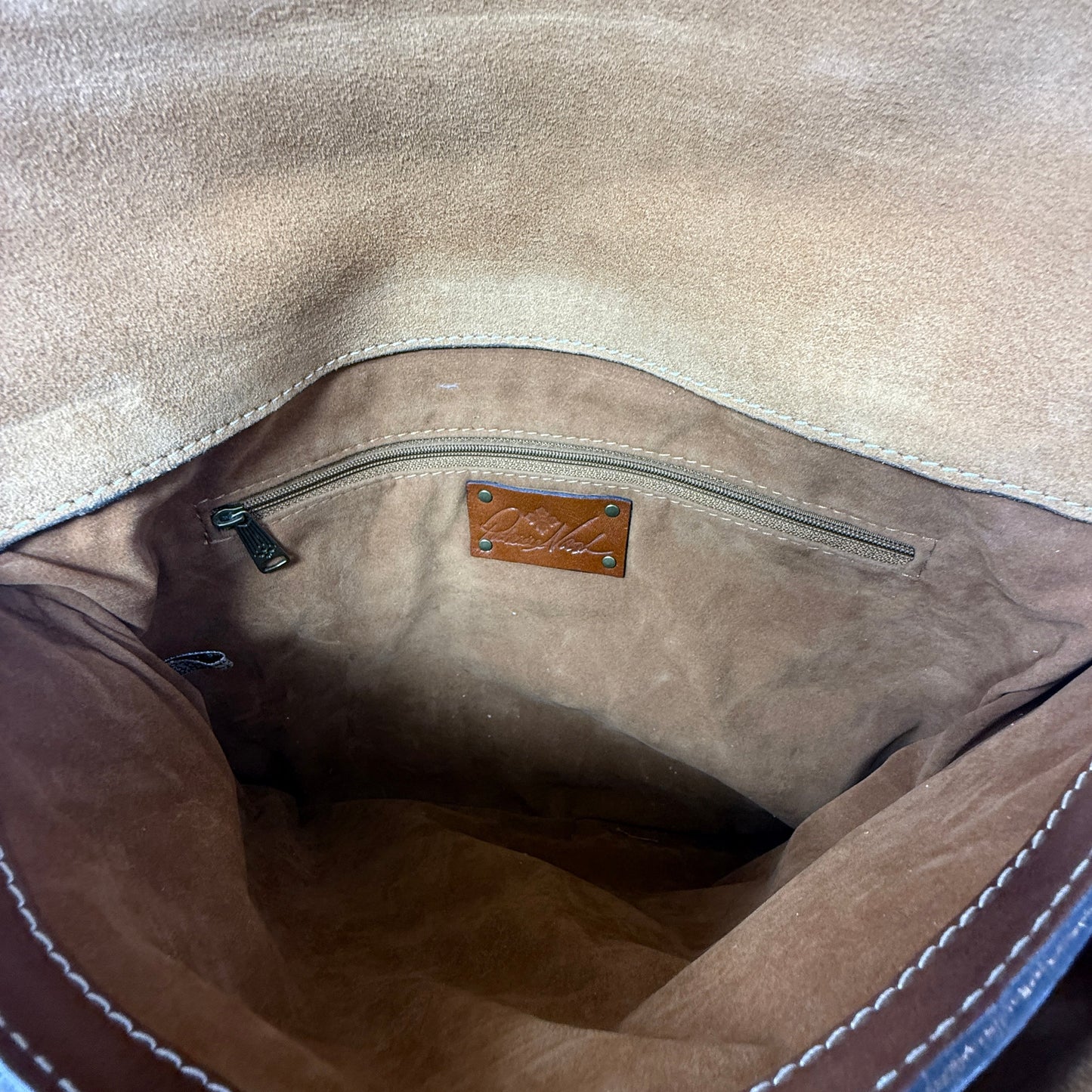 Poppy Map Print Leather Satchel Designer By Patricia Nash, Size: Large