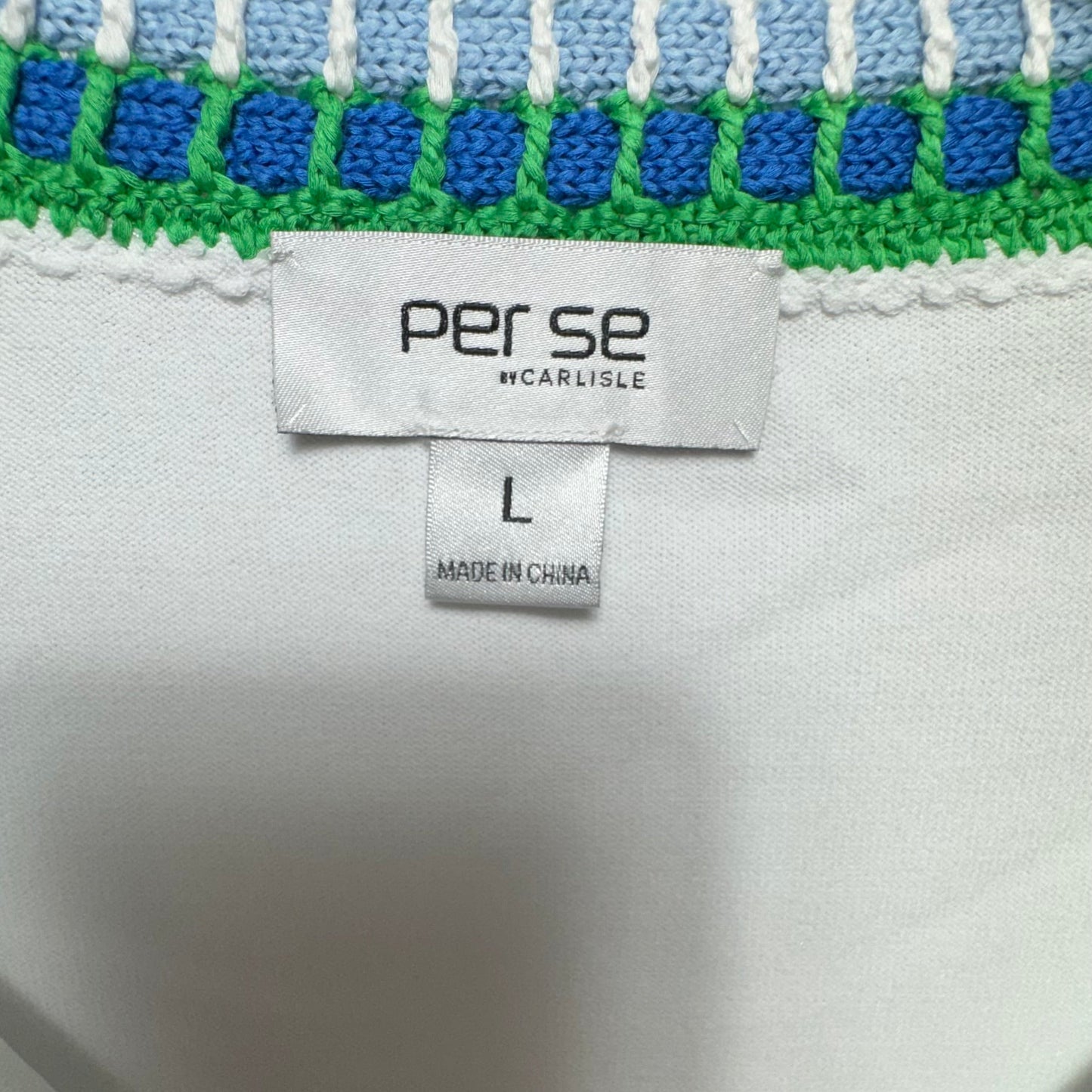 Top Long Sleeve By Per Se In White, Size: L