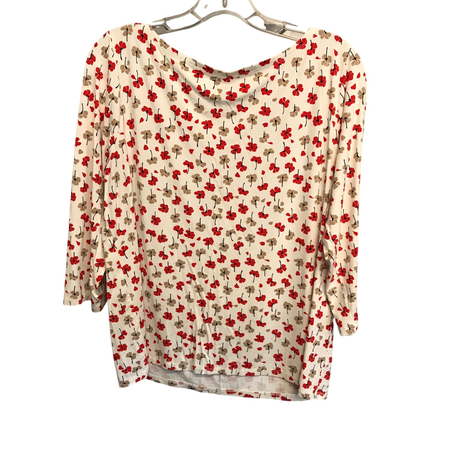 Top Ls Basic By Ann Taylor In Red & Tan, Size:L