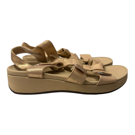 Sandals Heels Wedge By Vionic In Rose Gold, Size:10.5