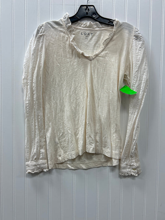 Top Ls By Loft In Cream, Size:Xs
