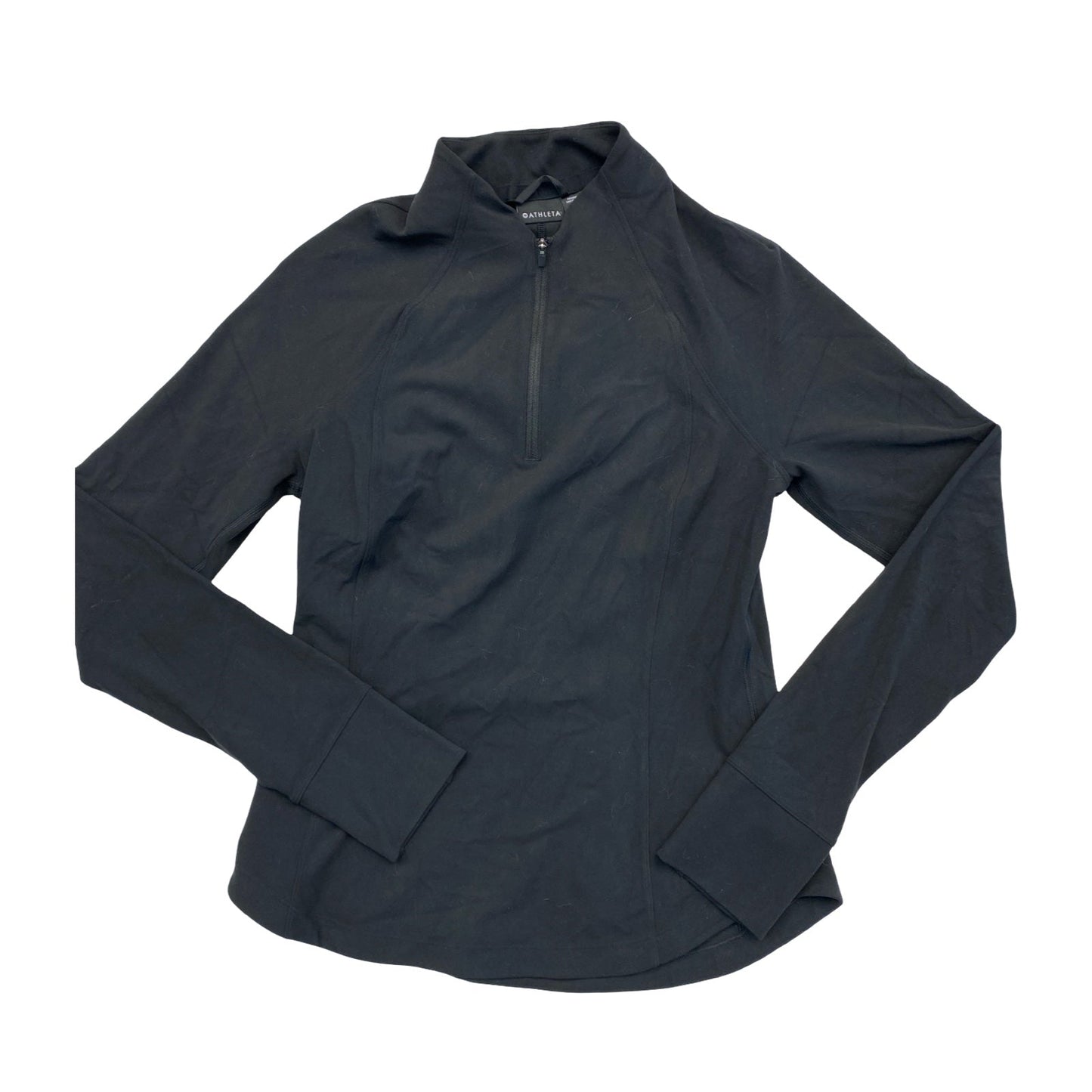 Athletic Top Ls Collar By Athleta In Black, Size:M
