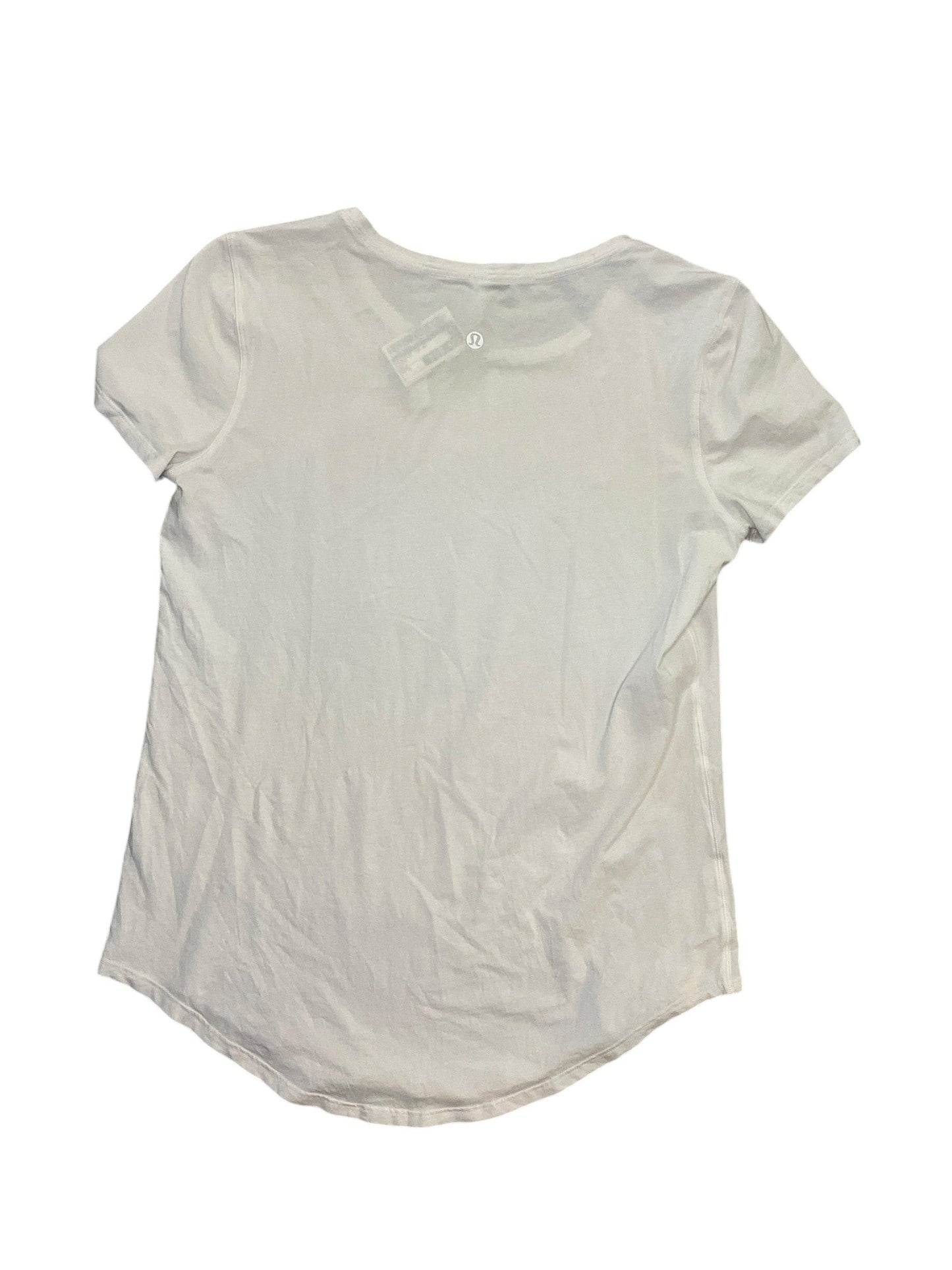 Athletic Top Ss By Lululemon In White, Size:S