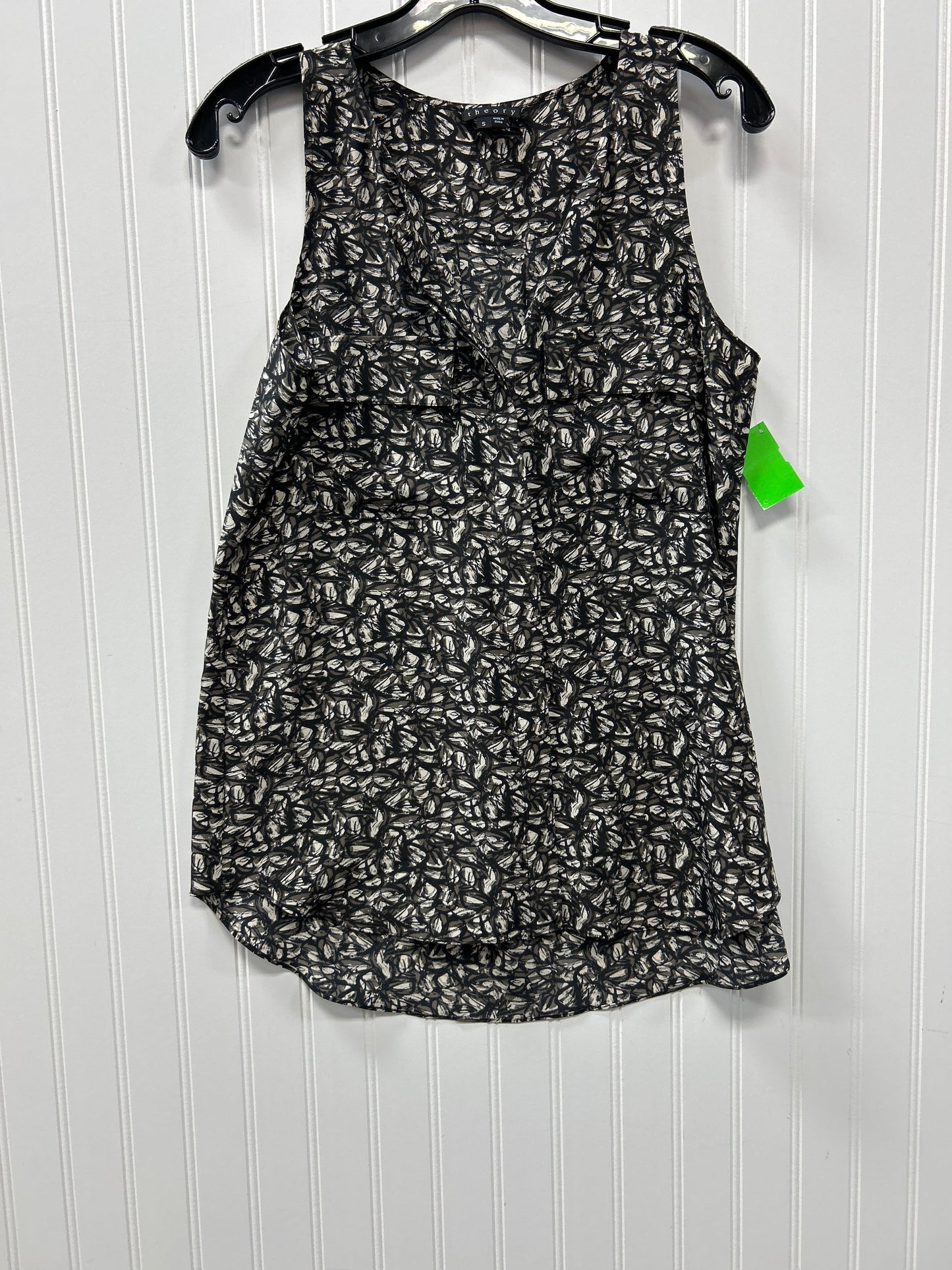 Top Sleeveless By Theory In Black & Tan, Size:S