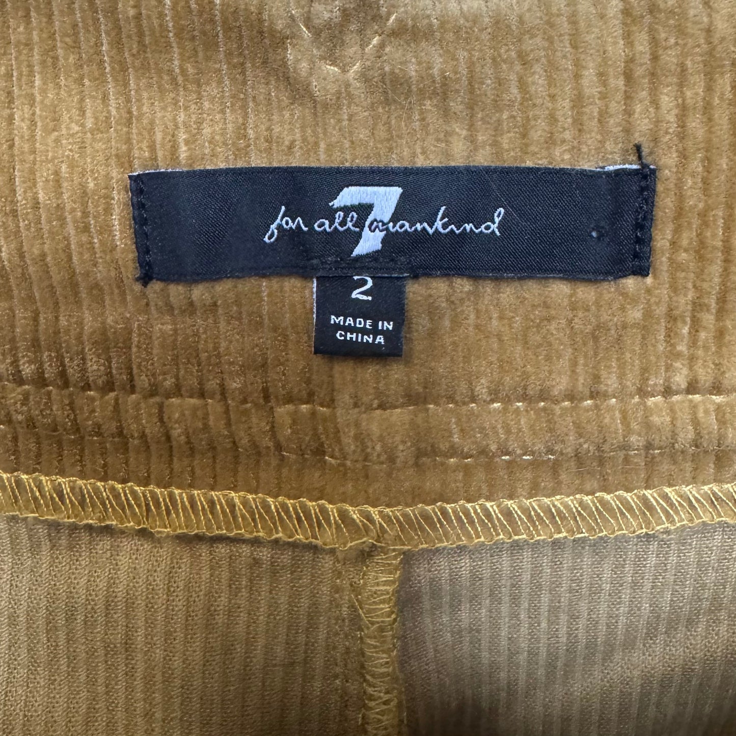 Pants Corduroy By 7 For All Mankind In Gold, Size: 2