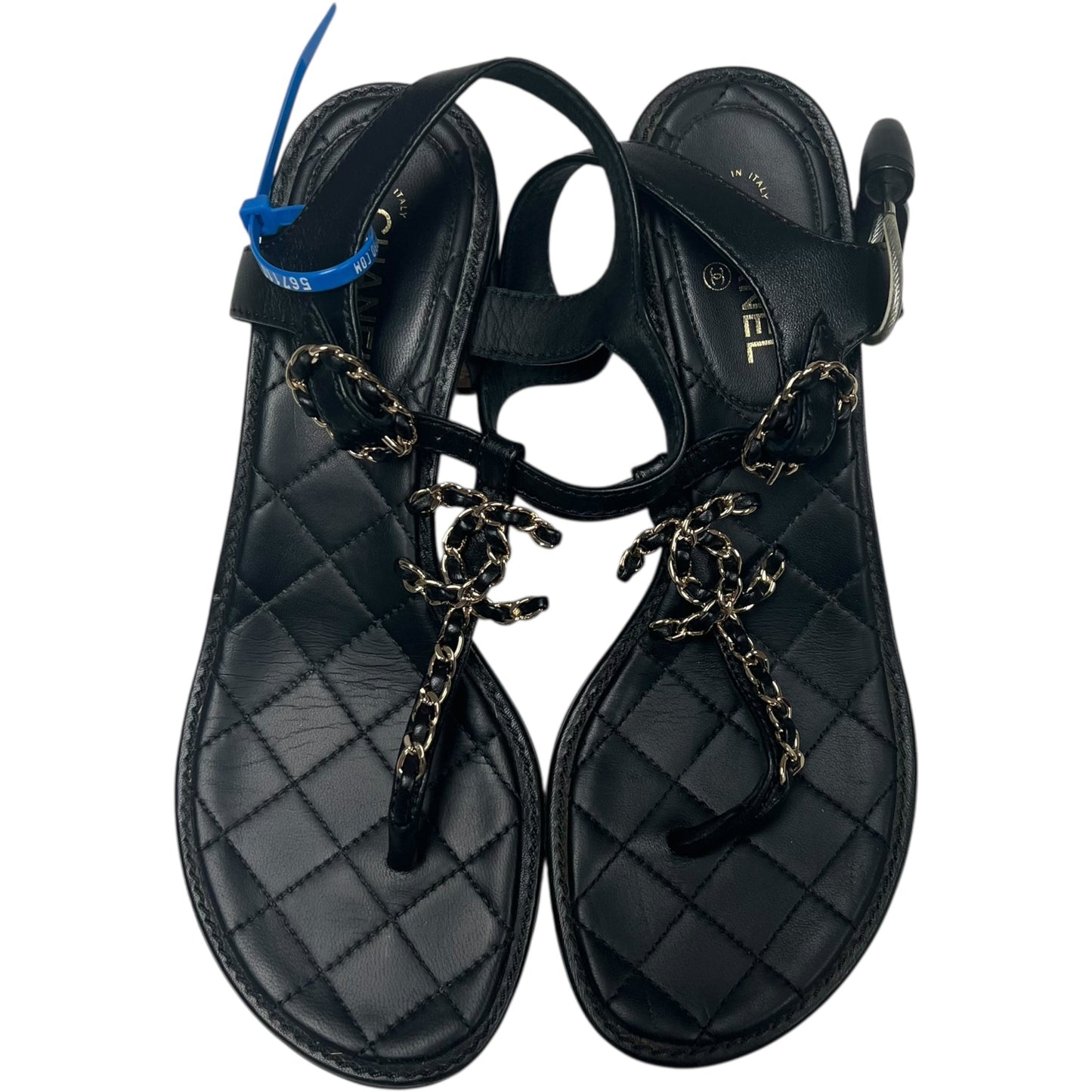Sandals Luxury Designer By Chanel In Black, Size: 6