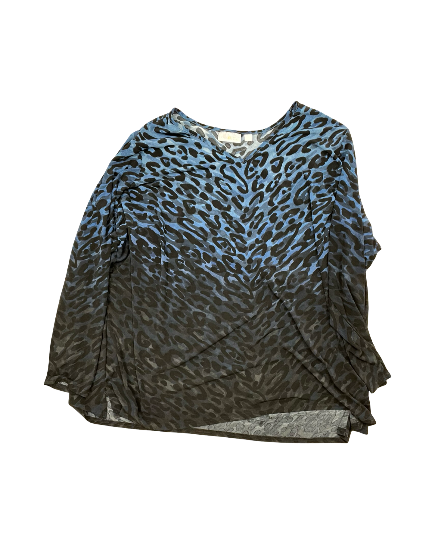 Top Ls By Belle By Kim Gravel In Black & Blue, Size:3X