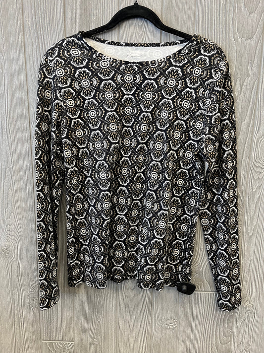 Top Long Sleeve By Kim Rogers In Black, Size: L