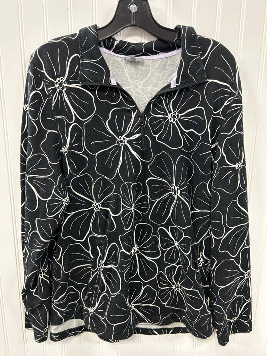 Athletic Top Ls Collar By Talbots In Black, Size:Xl