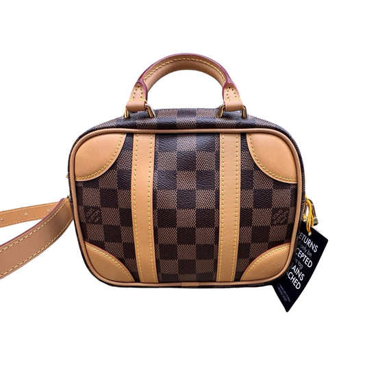 Handbag Luxury Designer By Louis Vuitton Evene Valisette Souple BB In Brown, Size:Small