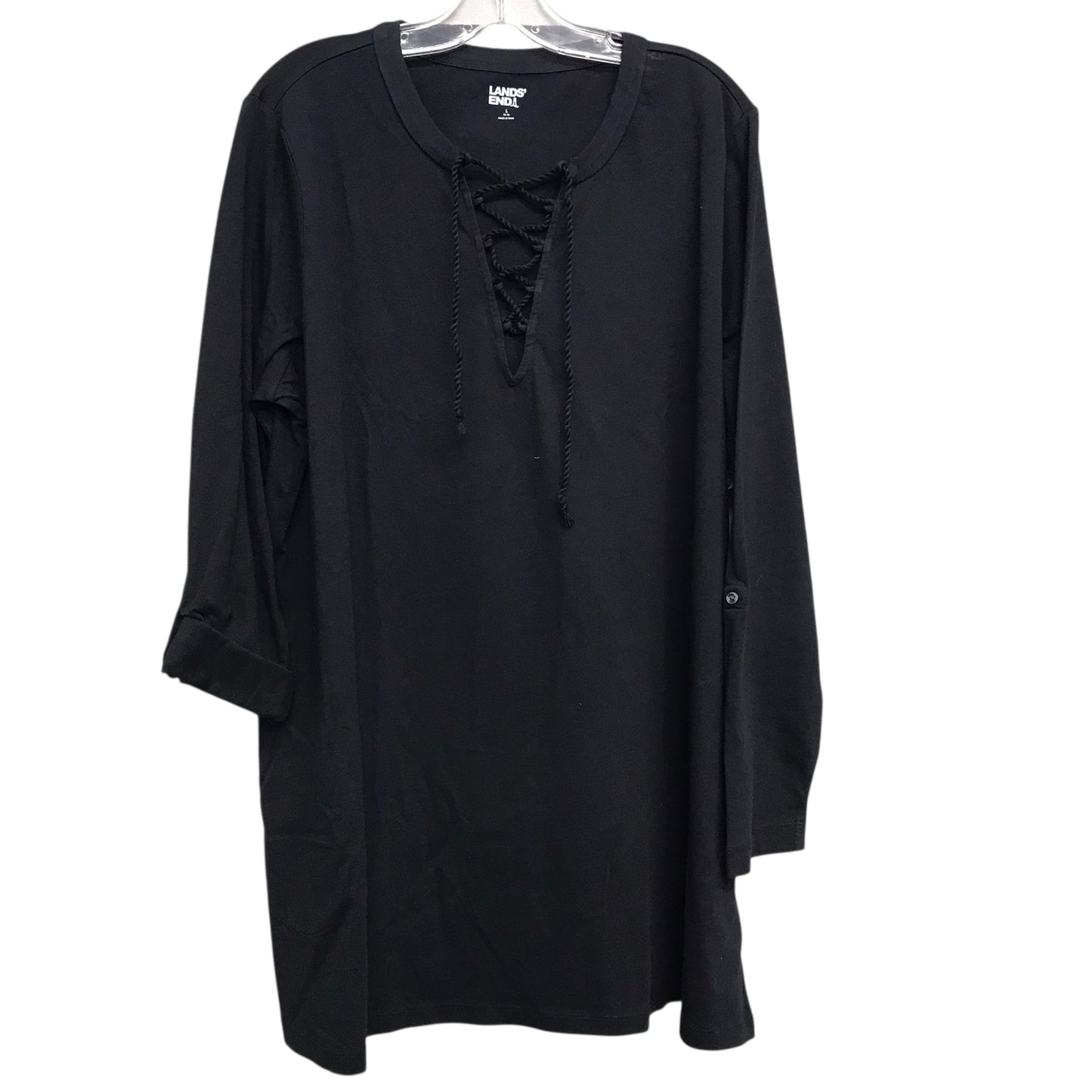 Dress Work By Lands End In Black, Size:L