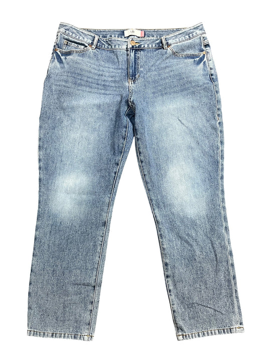 Jeans Straight By Cabi In Blue Denim, Size:16
