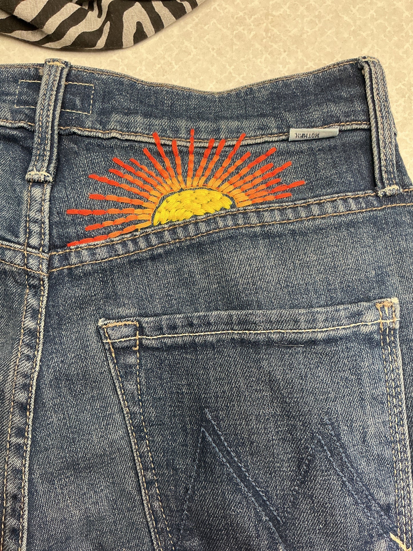 Jeans Straight By Mother In Blue Denim, Size:2/25