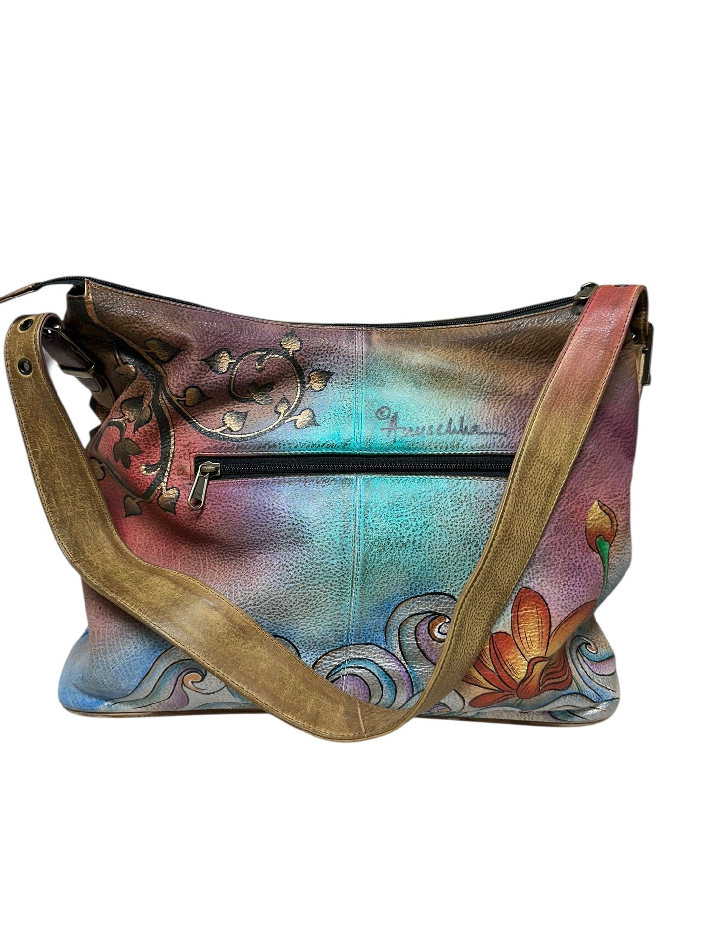 Handbag Leather By Anuschka In Multi, Size:Large