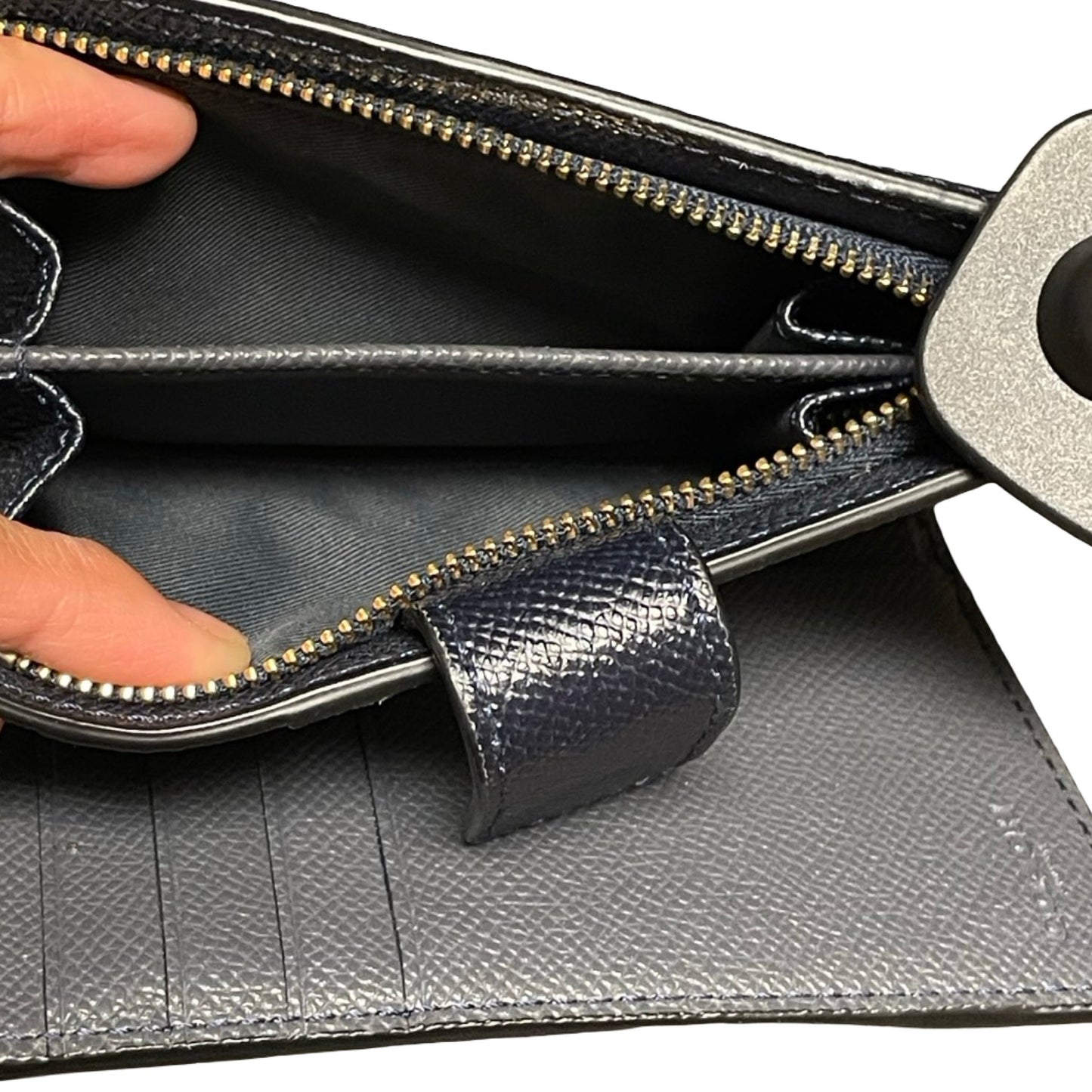 Wallet Designer By Coach In Navy, Size:Medium