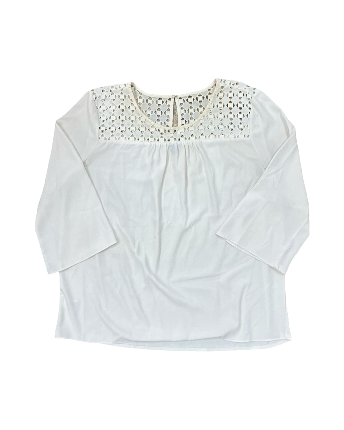 Top Ls By Ann Taylor In Cream, Size:L