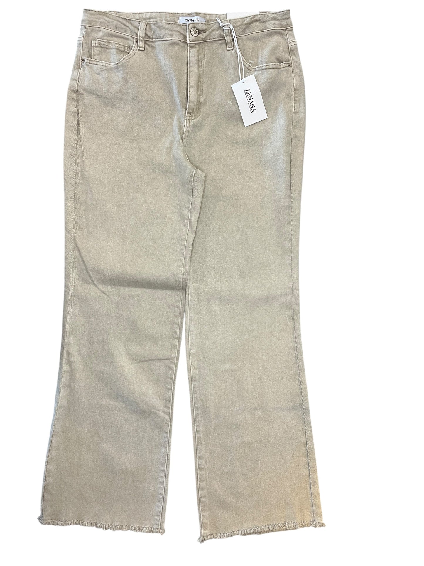 Pants Wide Leg By Zenana In Tan, Size:Xl